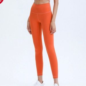 Orange Lululemon Align 28” leggings